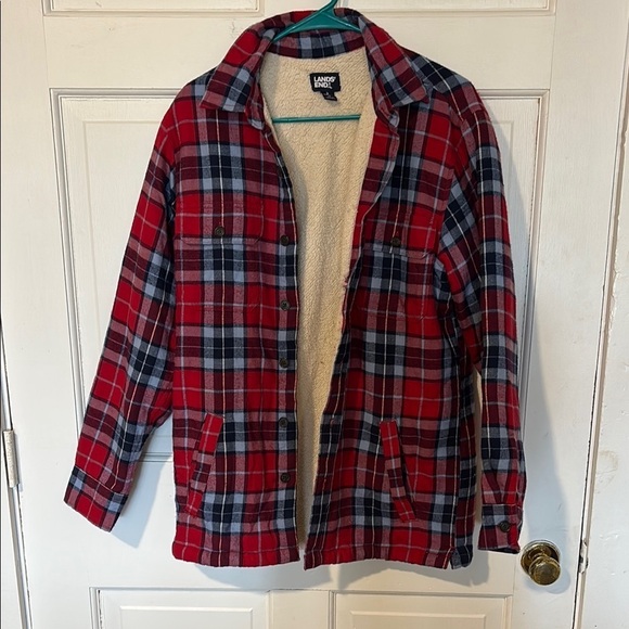 Lands' End Red Plaid Jacket - Picture 1 of 3